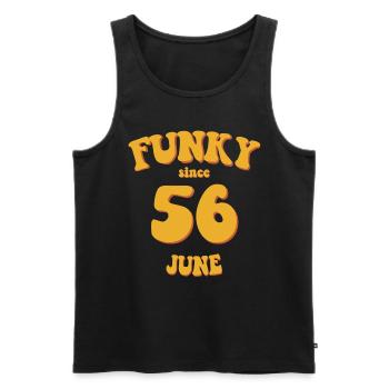 Funky Birthday: Juin 1956 - Flower Power - Débardeur bio Premium Homme - noir - Devant - Michal (187cm)