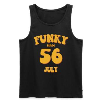 Funky Birthday: Juillet 1956 - Flower Power - Débardeur bio Premium Homme - noir - Devant - Michal (187cm)