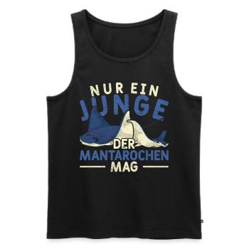 Nur ein Junge der Mantarochen mag Mantarochen - Männer Premium Bio Tank Top - Schwarz - Vorne - Michal (187cm)