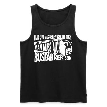 Busfahrer Witz Linienbus - Männer Premium Bio Tank Top - Schwarz - Vorne - AI Model Male 178 light (178cm)