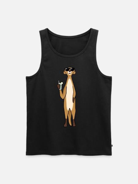 Meerkat with cocktail sunglasses - Men's Premium Organic Tank Top - black