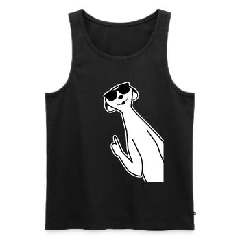 Suricate avec le pouce levé - Débardeur bio Premium Homme - noir - Devant - AI Model Male 178 light (178cm)