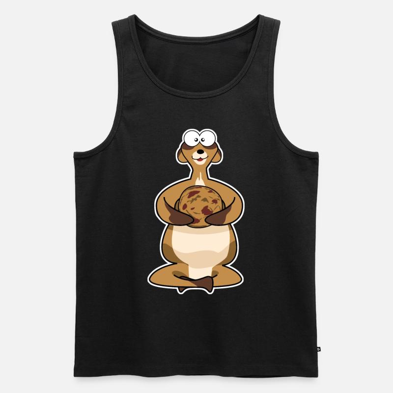 Suricate gras avec biscuit - Débardeur bio Premium Homme - noir