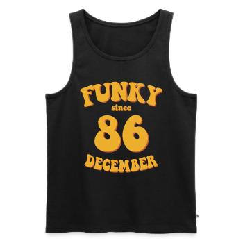 Funky Birthday: December 1986 - Flower Power - Men's Premium Organic Tank Top - black - Front - Michal (187cm)