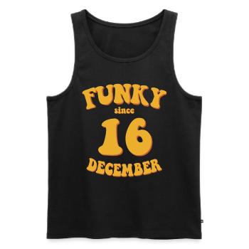 Funky Birthday: December 2016 - Flower Power - Men's Premium Organic Tank Top - black - Front - Michal (187cm)