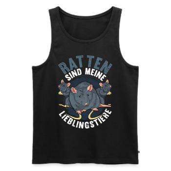 Ratten sind meine Lieblingstiere Lustiges Ratte - Männer Premium Bio Tank Top - Schwarz - Vorne - AI Model Male 178 light (178cm)