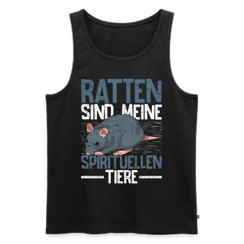 Ratten sind meine spirituellen Tiere Ratte - Männer Premium Bio Tank Top - Schwarz - Vorne - AI Model Male 178 light (178cm)