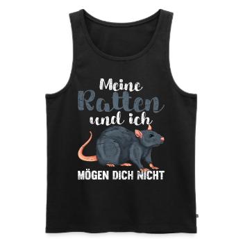 Meine Ratten und ich mögen dich nicht Tier Ratte - Männer Premium Bio Tank Top - Schwarz - Vorne - AI Model Male 178 light (178cm)