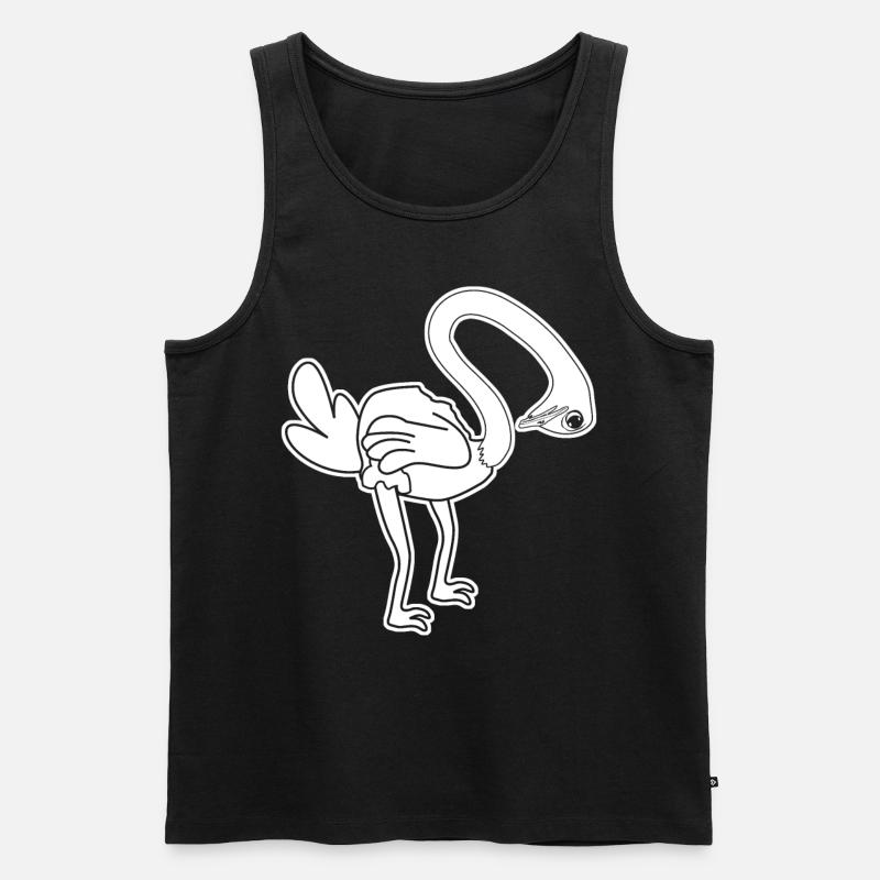 Funny Ostrich - Männer Premium Bio Tank Top - Schwarz