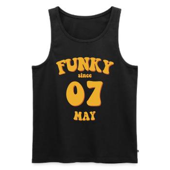 Funky Birthday: May 2007 - Flower Power - Men's Premium Organic Tank Top - black - Front - Michal (187cm)