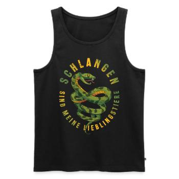Tier Schlangen sind meine Lieblingstiere Schlange - Männer Premium Bio Tank Top - Schwarz - Vorne - AI Model Male 178 light (178cm)