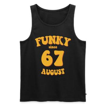 Funky Birthday: August 1967 - Flower Power - Men's Premium Organic Tank Top - black - Front - Michal (187cm)