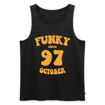 Funky Birthday: October 1997 - Flower Power - Men's Premium Organic Tank Top - black - Front - Michal (187cm)