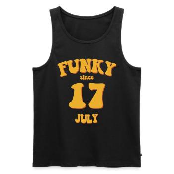 Funky Birthday: July 2017 - Flower Power - Men's Premium Organic Tank Top - black - Front - Michal (187cm)