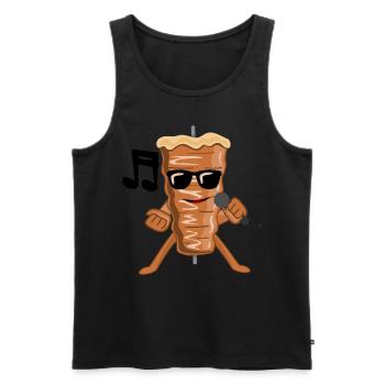 Musical Doner Kebab Kebab - Débardeur bio Premium Homme - noir - Devant - AI Model Male 178 light (178cm)