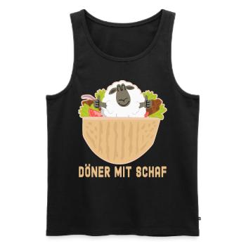 Kebab avec kebab de mouton kebab - Débardeur bio Premium Homme - noir - Devant - AI Model Male 178 light (178cm)