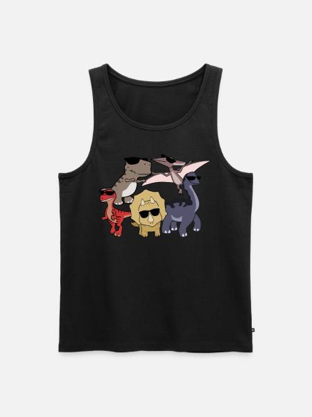 Dinosaur with sunglasses - Men's Premium Organic Tank Top - black