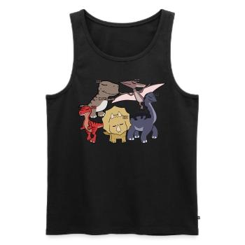 dinosaures endormis - Débardeur bio Premium Homme - noir - Devant - Michal (187cm)