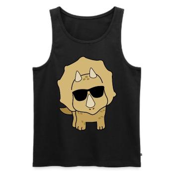 Dinosaurier lustiger Dino - Männer Premium Bio Tank Top - Schwarz - Vorne - Michal (187cm)