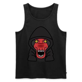 Dinosaure maléfique - Débardeur bio Premium Homme - noir - Devant - Michal (187cm)