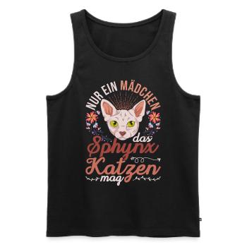 Okkult Nacktkatze Mädchen Geschenk Sphynx Katze - Männer Premium Bio Tank Top - Schwarz - Vorne - AI Model Male 178 light (178cm)