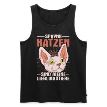 Lieblingstier Hauskatze Geschenk Sphynx Katze - Männer Premium Bio Tank Top - Schwarz - Vorne - AI Model Male 178 light (178cm)