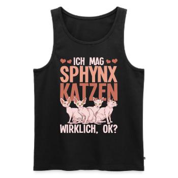 Okkult Nacktkatze Geschenk Lustiges Sphynx Katze - Männer Premium Bio Tank Top - Schwarz - Vorne - AI Model Male 178 light (178cm)
