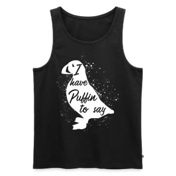 Puffin Papageientaucher - Männer Premium Bio Tank Top - Schwarz - Vorne - Michal (187cm)