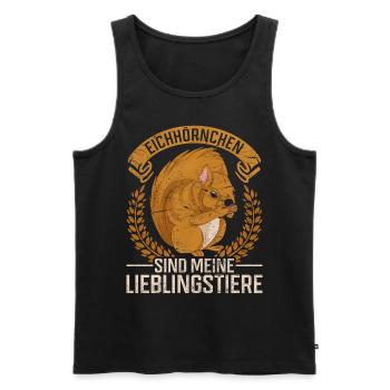 Eichhörnchen sind meine Lieblingstiere Wald Tier - Männer Premium Bio Tank Top - Schwarz - Vorne - Michal (187cm)
