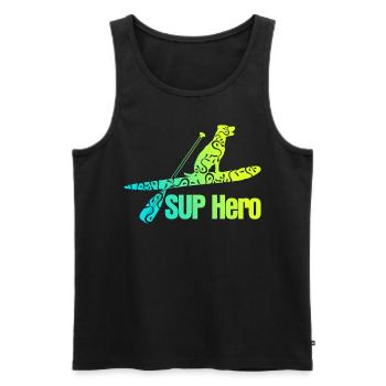 SUP Stand Up Paddling - Männer Premium Bio Tank Top - Schwarz - Vorne - Michal (187cm)