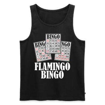Flamants roses Bingo Flamants roses - Débardeur bio Premium Homme - noir - Devant - Michal (187cm)