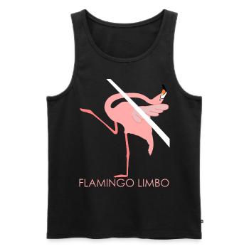 Flamants roses Limbo Flamants roses - Débardeur bio Premium Homme - noir - Devant - Michal (187cm)