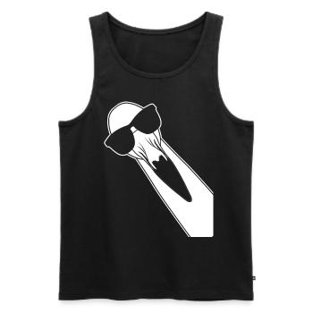 Flamant rose avec lunettes de soleil Flamants roses - Débardeur bio Premium Homme - noir - Devant - Michal (187cm)