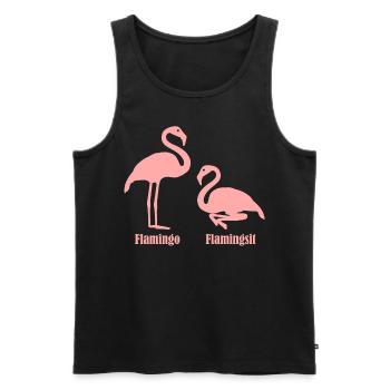 Flamants roses Flamants roses - Débardeur bio Premium Homme - noir - Devant - Michal (187cm)