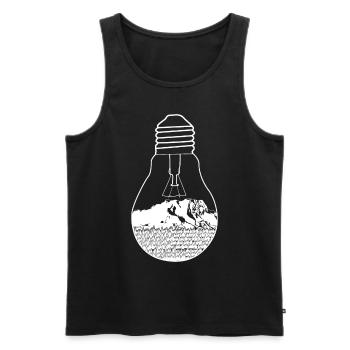 Zugspitze in light bulb mountaineering - Men's Premium Organic Tank Top - black - Front - Michal (187cm)
