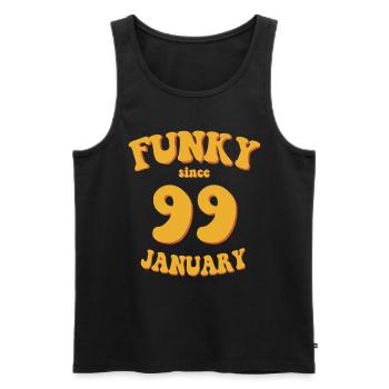 Funky Birthday: January 1999 - Flower Power - Men's Premium Organic Tank Top - black - Front - Michal (187cm)