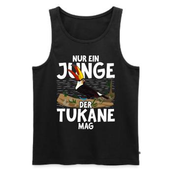 Tropischer Vogel Jungen Geschenk Exotisches Tukan - Männer Premium Bio Tank Top - Schwarz - Vorne - Michal (187cm)