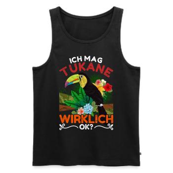 Ich mag Tukane wirklich ok Tropischer Vogel Tukan - Männer Premium Bio Tank Top - Schwarz - Vorne - Michal (187cm)