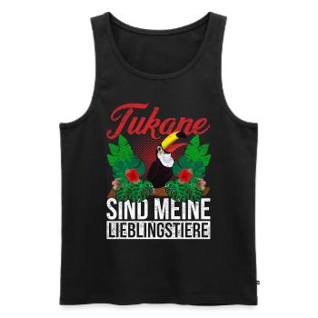 Tukane sind meine Lieblingstiere Lustiges Tukan - Männer Premium Bio Tank Top - Schwarz - Vorne - AI Model Male 178 light (178cm)