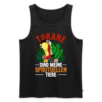 Exotischer Vogel Lustiges Geschenk Tropen Tukan - Männer Premium Bio Tank Top - Schwarz - Vorne - Michal (187cm)