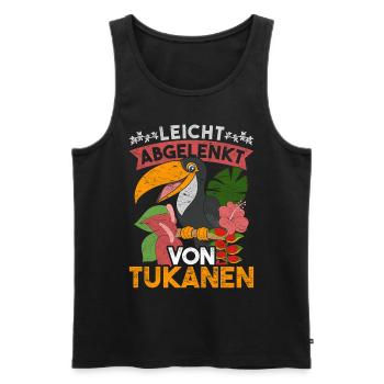 Leicht abgelenkt von Tukanen Tropen Vogel Tukan - Männer Premium Bio Tank Top - Schwarz - Vorne - AI Model Male 178 light (178cm)