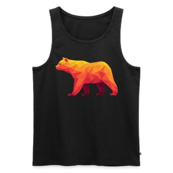 Geometrische Grizzly-Kunst in warmen Tönungen - Männer Premium Bio Tank Top - Schwarz - Vorne - AI Model Male 178 light (178cm)