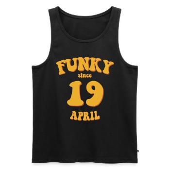 Funky Anniversaire: Avril 2019 - Flower Power - Débardeur bio Premium Homme - noir - Devant - Michal (187cm)
