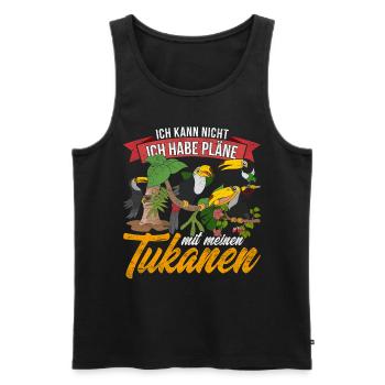Ich kann nicht ich habe Pläne mit meinen Tukanen - Männer Premium Bio Tank Top - Schwarz - Vorne - AI Model Male 178 light (178cm)