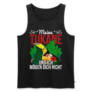Meine Tukane und ich mögen dich nicht Vogel Tukan - Männer Premium Bio Tank Top - Schwarz - Vorne - AI Model Male 178 light (178cm)