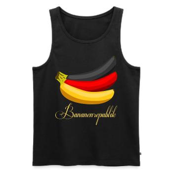 Bananen Bananenrepublik Banane - Männer Premium Bio Tank Top - Schwarz - Vorne - Michal (187cm)