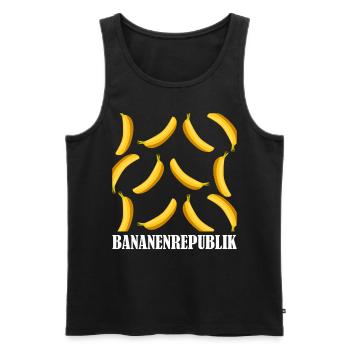 Bananenrepublik Banane Bananen - Männer Premium Bio Tank Top - Schwarz - Vorne - Michal (187cm)
