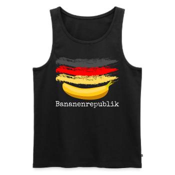 Bananenrepublik Deutschlandflagge - Männer Premium Bio Tank Top - Schwarz - Vorne - Michal (187cm)