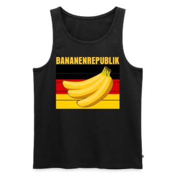 Deutschlandflagge Bananenrepublik - Männer Premium Bio Tank Top - Schwarz - Vorne - Michal (187cm)