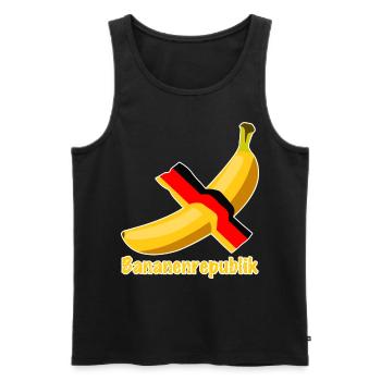 Bananenrepublik deutsche Flagge - Männer Premium Bio Tank Top - Schwarz - Vorne - Michal (187cm)